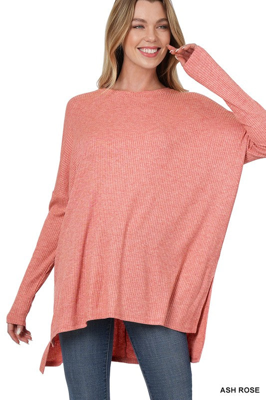 Heather Ribbed Dolman Top - LA LIVE Zenana (1-1-2-2)