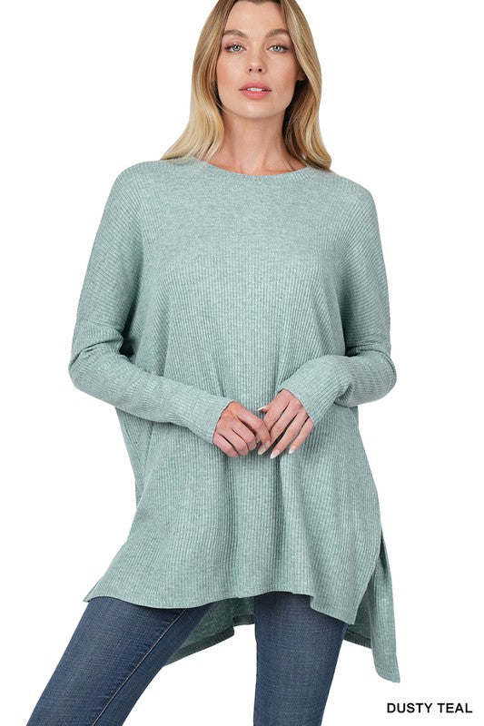 Heather Ribbed Dolman Top - LA LIVE Zenana (1-1-2-2)