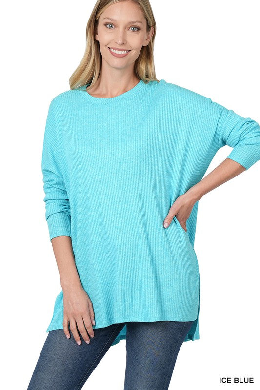 Heather Ribbed Dolman Top - LA LIVE Zenana (1-1-2-2)