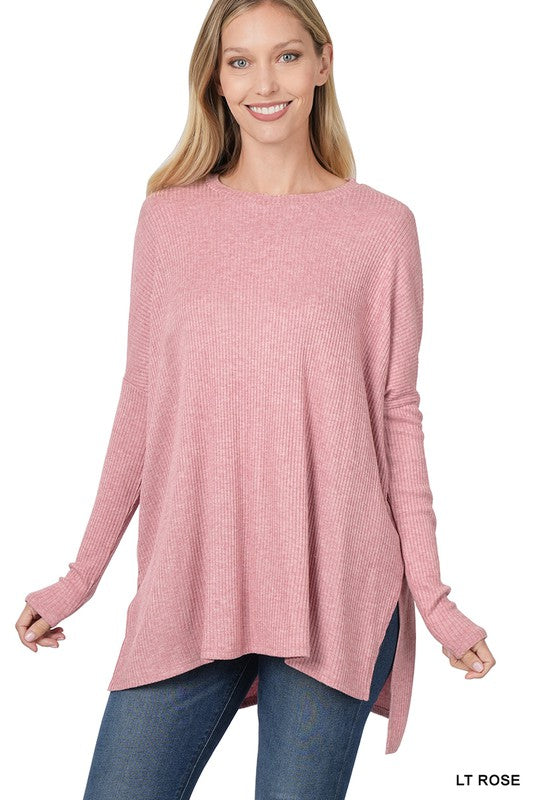 Heather Ribbed Dolman Top - LA LIVE Zenana (1-1-2-2)