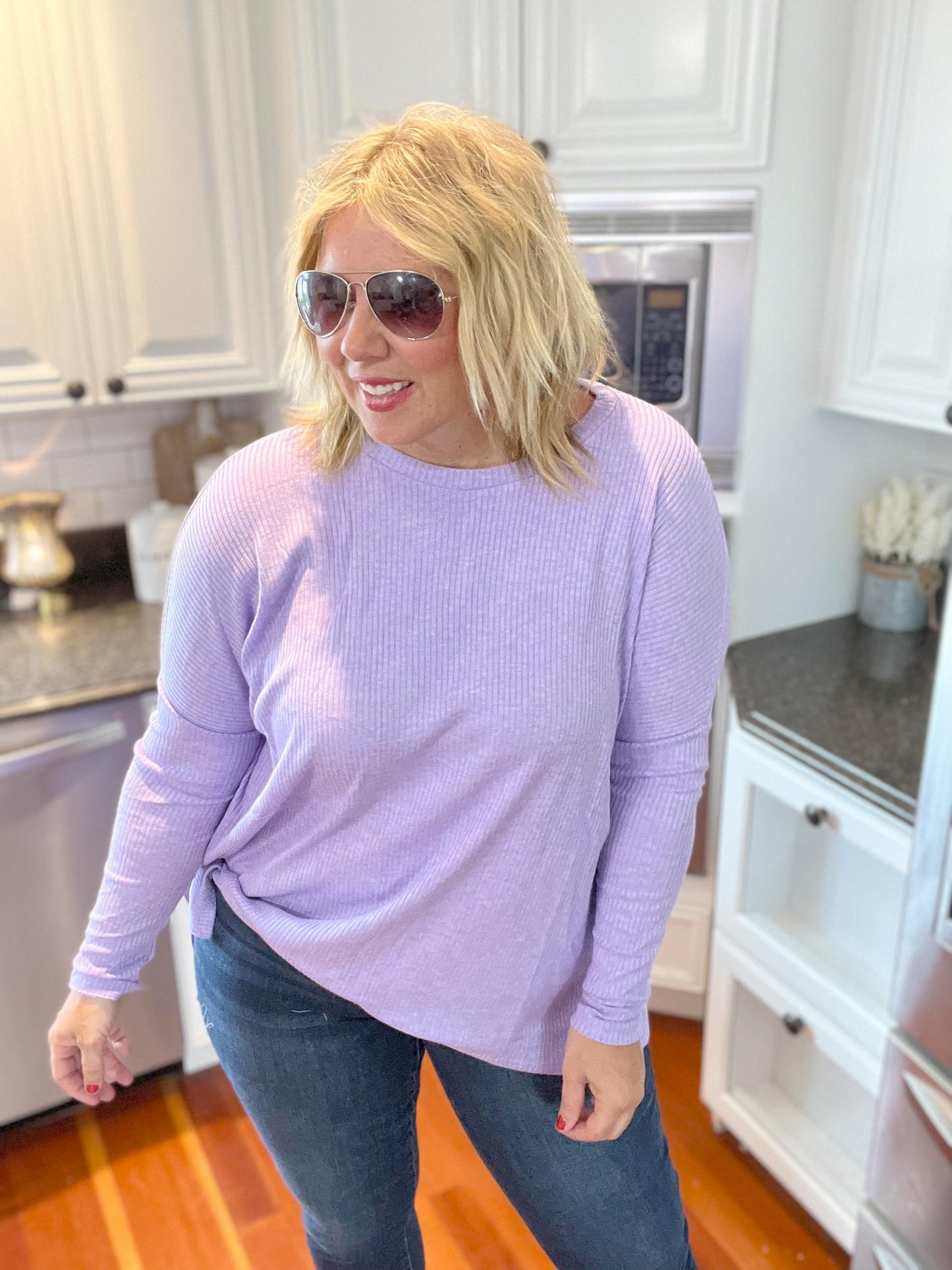 ribbed long sleeve top