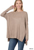 Heather Ribbed Dolman Top - Final Sale