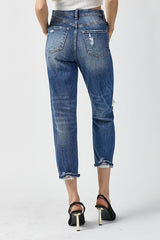 High Rise Loose Tapered Denim Jeans - Risen
