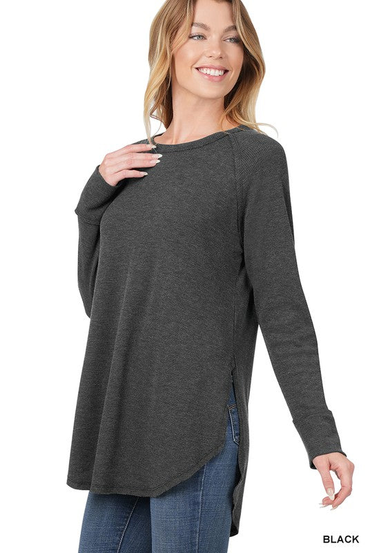 The Ruby Henley Thermal Long Sleeve Top - Final Sale*