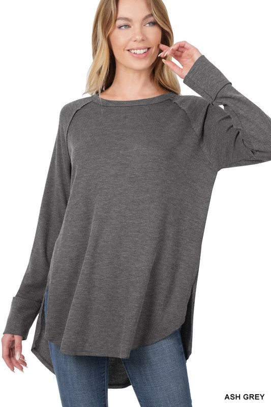 The Ruby Henley Thermal Long Sleeve Top - Final Sale*