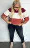 Rust Combo Colorblock Sweater - White Birch | FINAL SALE