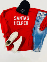 santa's helper red crew neck sweatshirt