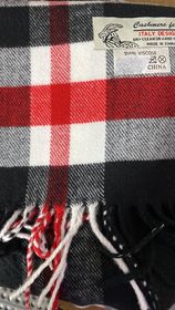 CASHMERE FEEL PLAID SCARF  red/black