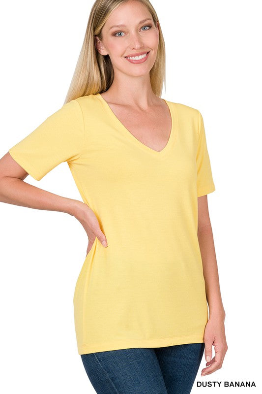 Dusty Banana V-Neck Short Sleeve T-Shirt