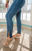 Judy Blue Skinny Released Hem and Side Slit Denim Jeans