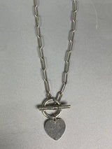 CHeart Chain Silver Necklace - Final Sale