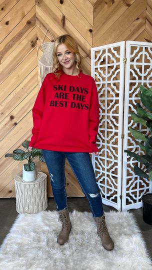 Ski Days Are The Best Days Crewneck Sweatshirt**