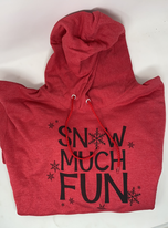 SNOW MUCH FUN HOODIE HEATHERED RED**