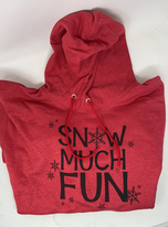 SNOW MUCH FUN HOODIE HEATHERED RED