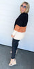 black colorblock soft cardigan