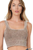 Mineral Washed Square Neck Crop Brami - Final Sale