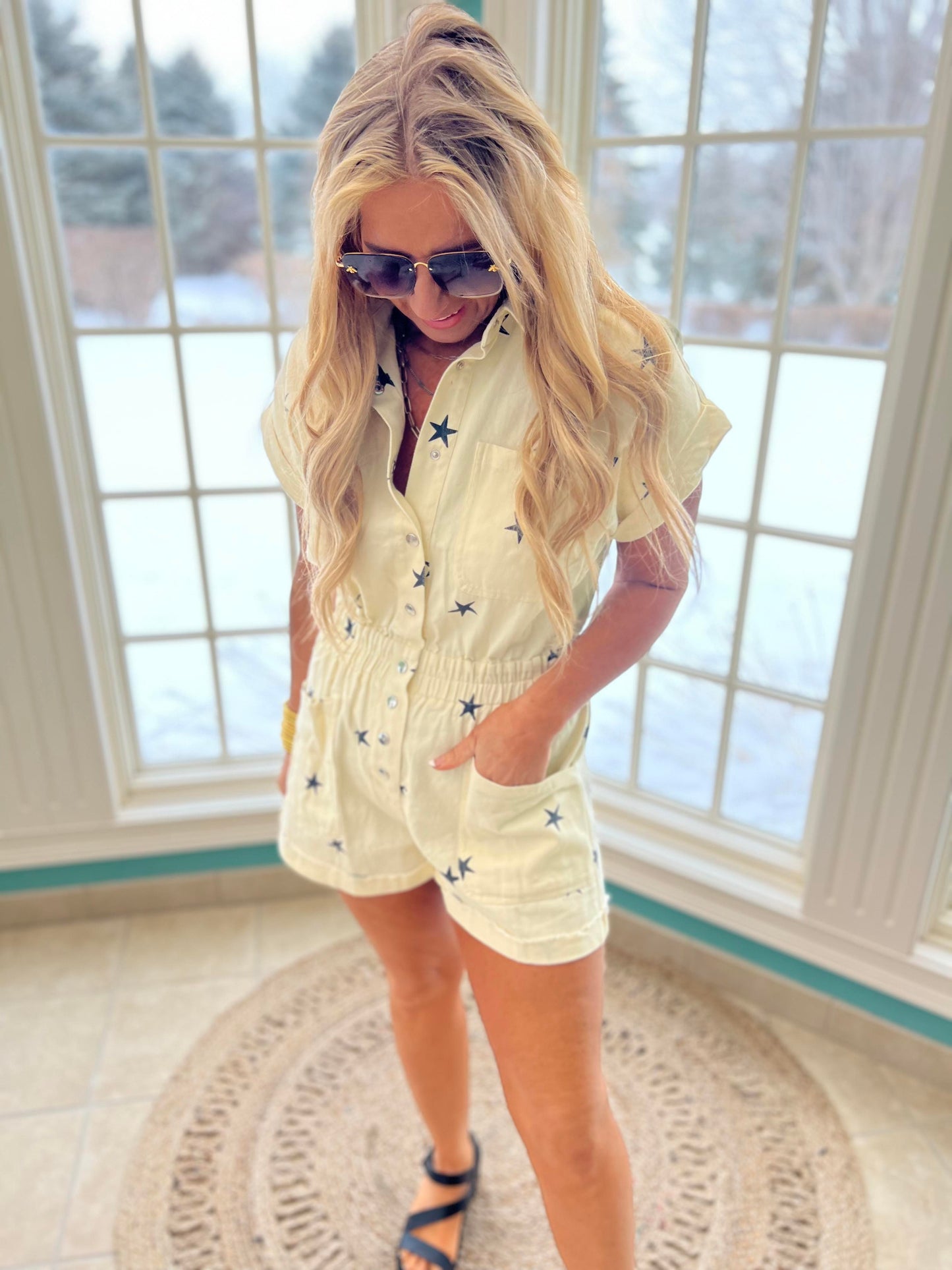 Oh My Stars Romper Cream