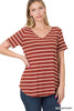 Sara's Steals & Deals Stripe V-Neck Top - Final Sale