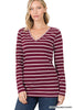 Sara's Steals & Deals: Long Sleeve Stripe Top - Final Sale