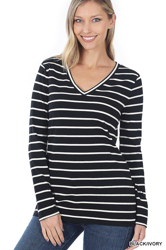 Sara's Steals & Deals: Long Sleeve Stripe Top - Final Sale