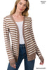 mocha Stripe Snap Cardigan