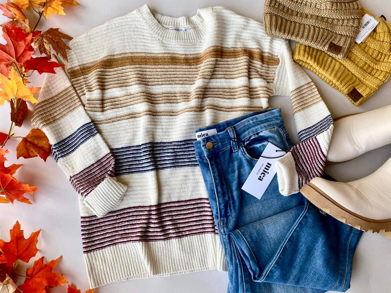 Multi Color Stripe Knit Sweater