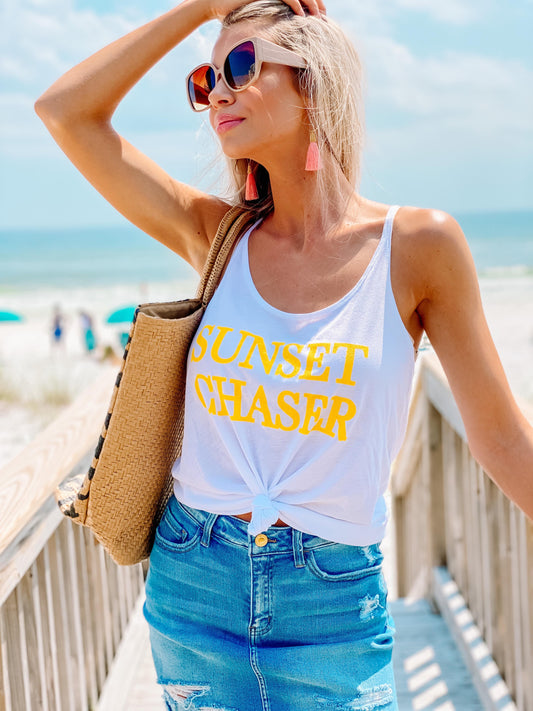 sunset chaser slouchy tank top