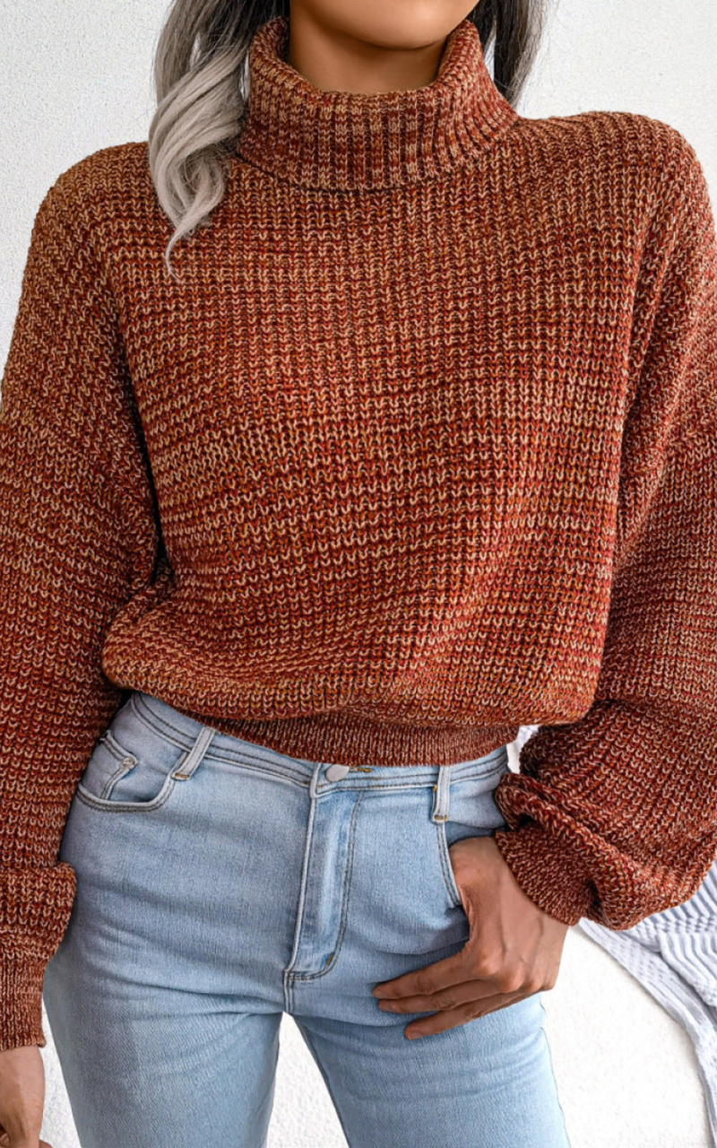 cropped brown sweater