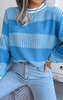 Colorblock Striped Long Sleeve Knit Sweater