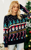 Christmas Tree Crew Neck Pullover Knit Sweater