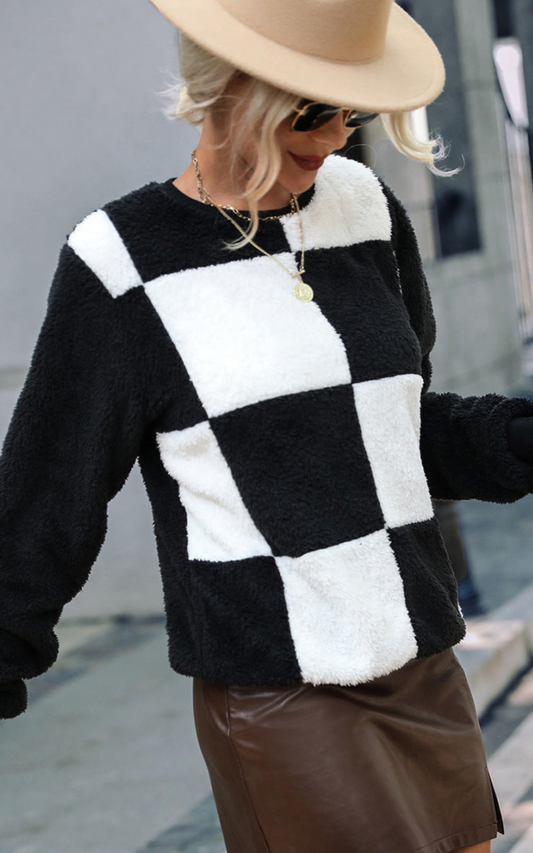 checkered sweater 