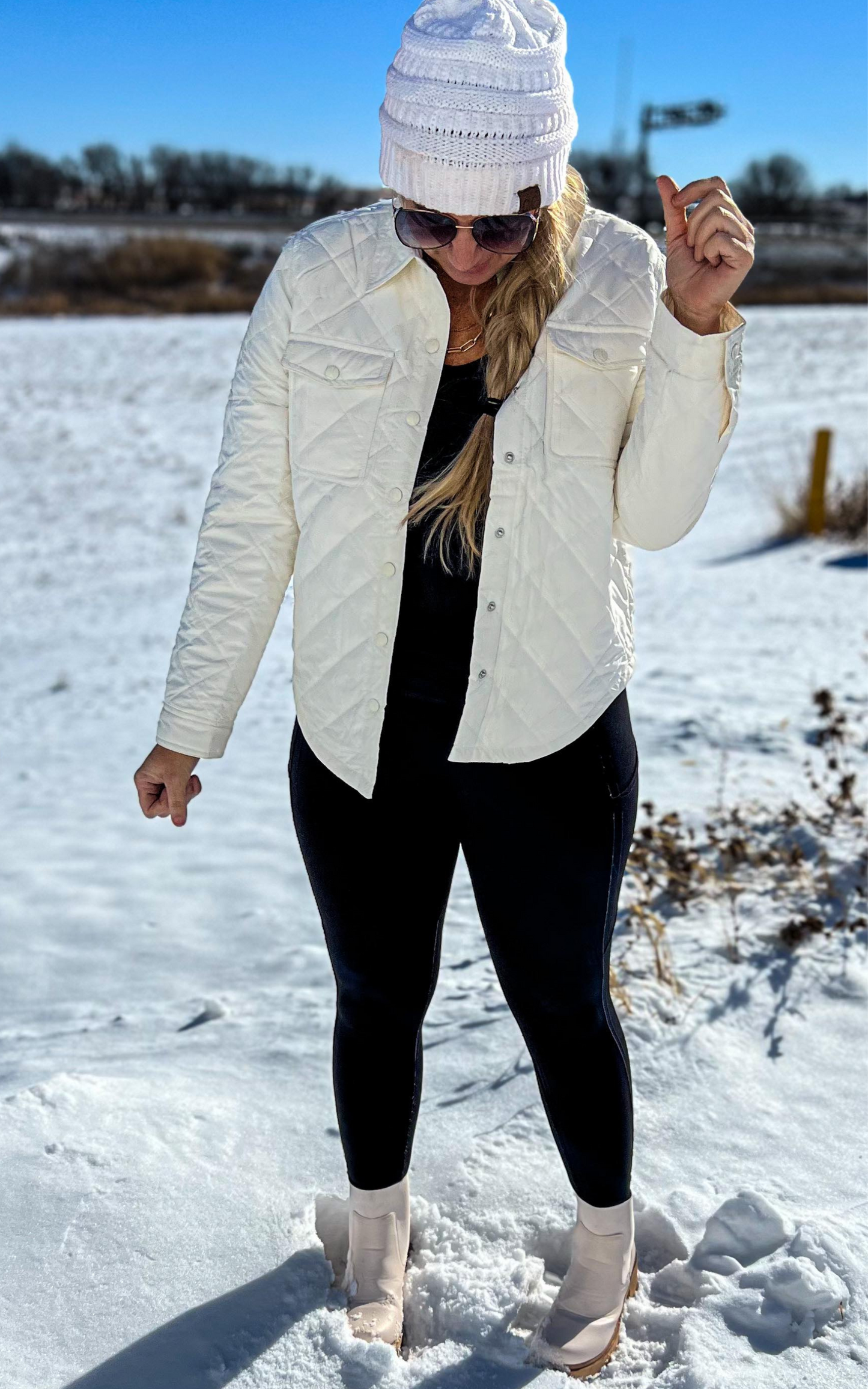 ivory quilted jacket 