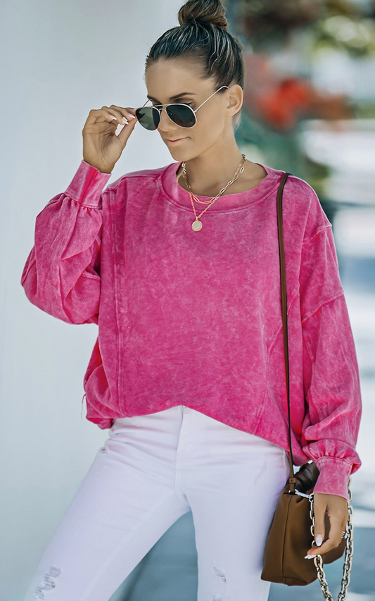 pink mineral wash sweatshirt 