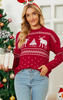 Christmas Jacquard Crew Neck Knitted Pullover Sweaters