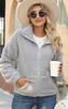 grey solid fleece jacket 