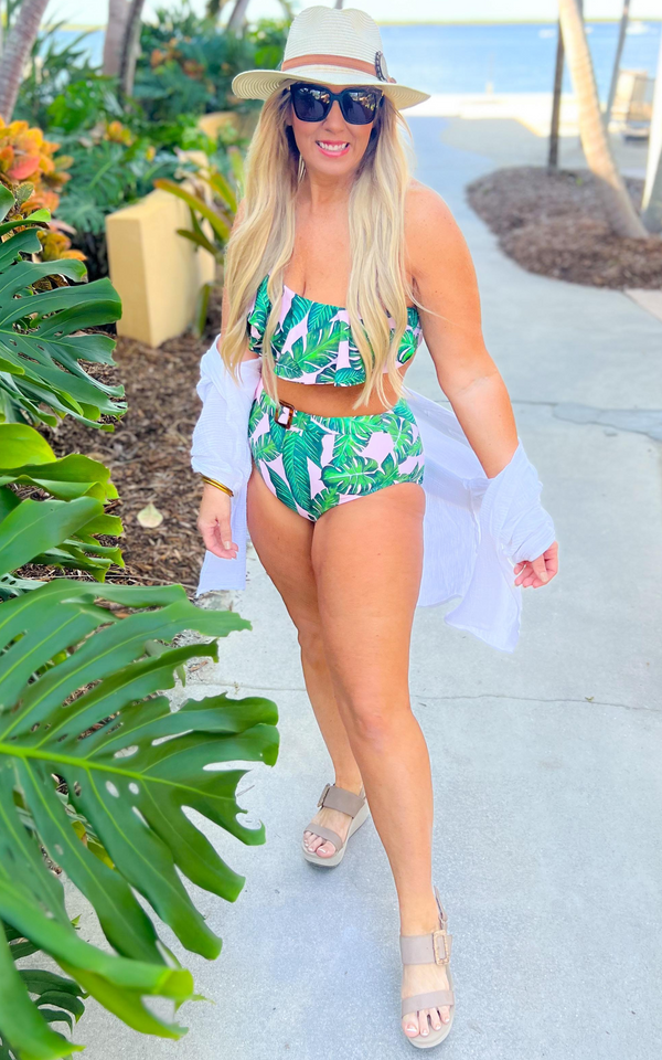 Tropical Palm 2-Piece Swimsuit Bikini