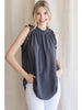 Ruffle Mock Neck Tank Top