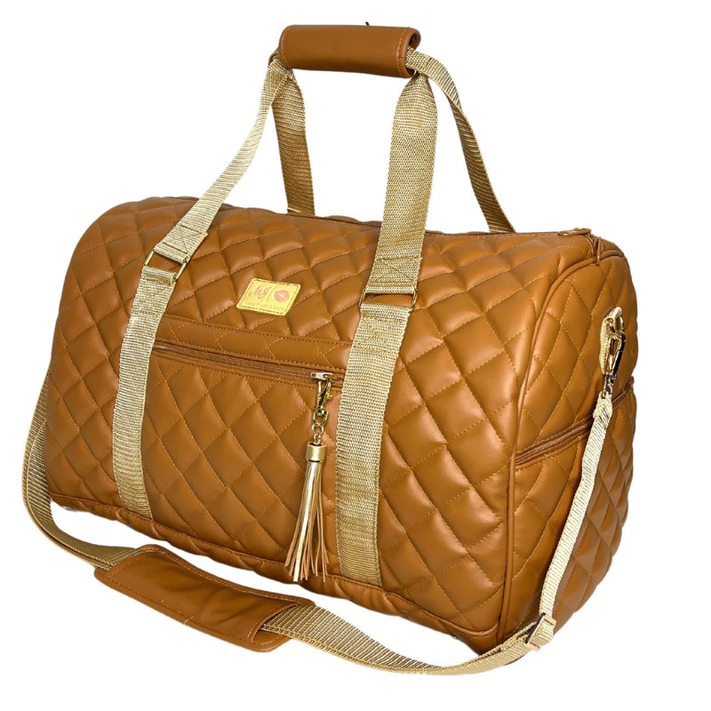 LIVE BOX- Quilted Cognac Duffel ** EST START SHIPPING DATE: MARCH 15TH