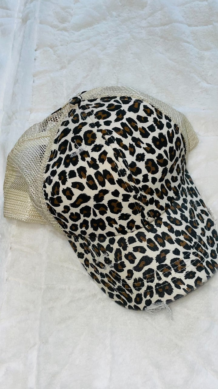 Cheetah ponytail Hat Imperfection