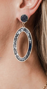 SnakeSkin Oval Earrings - Final Sale