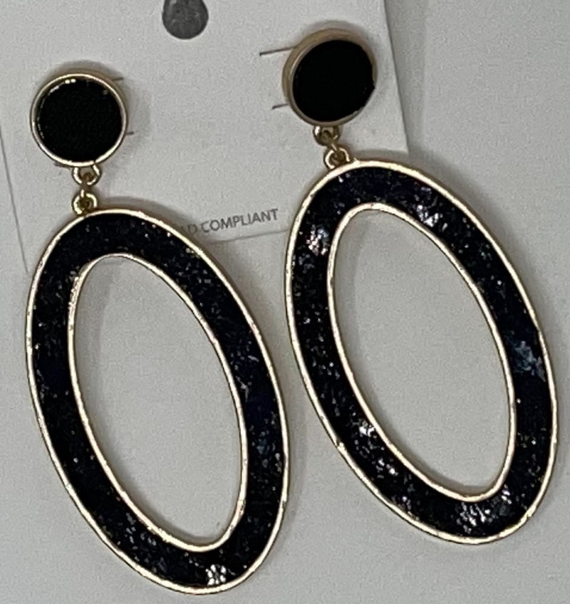 SnakeSkin Oval Earrings - Final Sale
