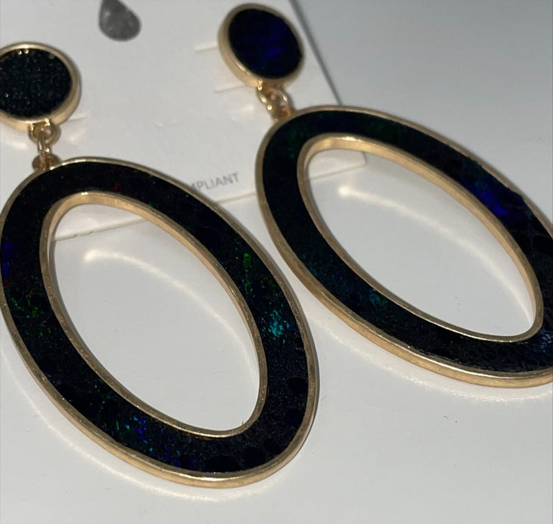 SnakeSkin Oval Earrings - Final Sale