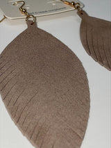 Leather Leaf Earrings - Final Sale