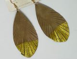 Leather Dipped Leave Earrings - Final Sale