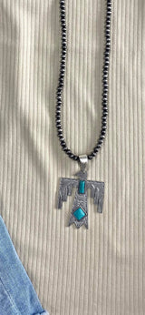 Thunderbird Pendant Beaded Necklace