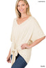 Tie Front Luxe Rayon Top - Final Sale