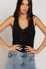 Lace-Up Knit Tank Top - POL Preorder