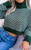 green chevron sweater