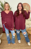 burgundy melange top 