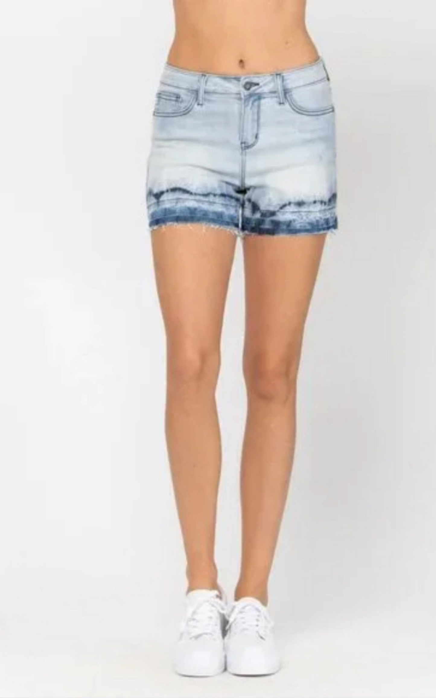 Judy Blue Ombre Tie Dye Release Hem Denim Shorts